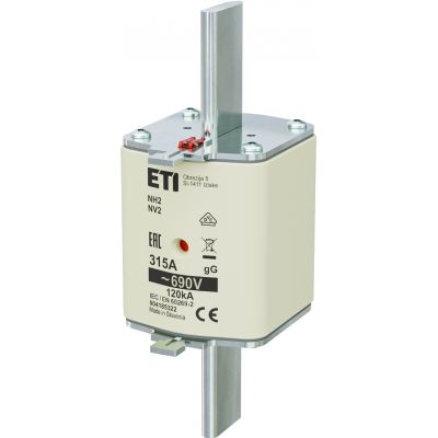 Wkładka topikowa NH zwłoczna KOMBI NH2 gG 315A 690V 004185322 ETI (004185322)